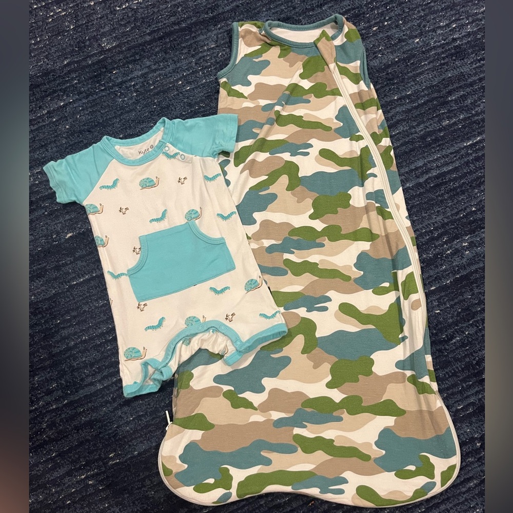 Kyte Baby Summer bundle: 6-12month Shortall and size small Sleep Bag 0.5 TOG